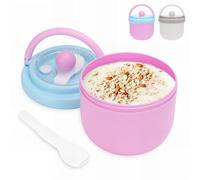 Bugucat Snackbox kinder 600 ml, Snackschale Müslibecher to Go Joghurtbecher auslaufsicher Lunchbox für Erwachsene Brotdose für Mädchen & Jungen Leatbehälter Salatbox Vesperdose Frühstücksbox Lila
