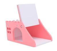 BUGUUYO 1 Pieza Pequeña Villa con escaleras para Mascotas escondite Plataforma cucharón Bolas de hámster casa Hamster casita Hamster casa de hámster Suministro de Mascotas de Madera Rosa