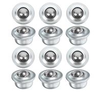 BUGUUYO 12 Ruedas de Bolas de Acero al Carbono Cy-15H Rodillos de Cojinetes Metálicos para Electrodomésticos Cojinetes de Rodillos Compactos Silenciosos y Resistentes para Muebles y