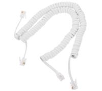 BUGUUYO 2 Cables Telefónicos para Línea Fija en Espiral, Material Pvc y Cobre, Diseño Blanco, Paquete de 2 Piezas, Resistentes Enredos para Uso Conveniente