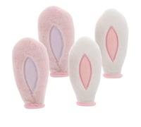 BUGUUYO 2 Pares de Orejas de Conejo de Peluche para Casco, Accesorios Decorativos Largos en Color Claro y Rosas, Ligeros y Suaves, Ideales para Cascos de Motocicleta y Esquí en