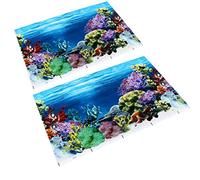 BUGUUYO 2 Pegatinas para Acuario Grandes Decoraciones LED para Acuario Imágenes De Fondo Tiras para Acuario Póster para Acuario Película Gruesa De Papel