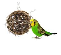 BUGUUYO 2 Piezas Columpio De Loro De Juguete Bolas De Mimbre para Loros Pájaro De Ratán De Juguete Loro Juguetes Bambú