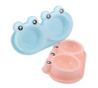 BUGUUYO 2 Piezas Cuencos para Mascotas Elevados Forma de con Base Antideslizante Barrera de Agua Protectora para Alimento y Agua para Gatos y Perros Interior y Exterior