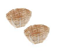 BUGUUYO 2 Piezas Nido de pájaro de bambú Hecho a Mano Nidos de pájaros para jaulas Loro pájaro Mascotas casa de pájaros para De Madera