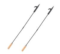 BUGUUYO 2 Piezas Poker para Chimenea y Fogata de Hierro con Mango de Madera Resistente y Ensamblaje Rápido Herramienta para Controlar Leña Barbacoas Fogones y Estufas Alta Resistencia al