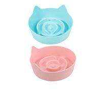 BUGUUYO 2 Piezas tazón de Gato alimentador Lento tazón para Mascotas tazón de Perro Profundo tazón de Agua Potable para Animales Platos de alimentación para Gatos el plastico
