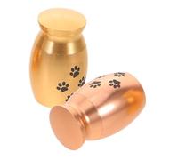 BUGUUYO 2 Piezas Urna para Cenizas de Mascotas de Diseño de Pata Almacenamiento Múltiple para Pelo y Dientes Color Dorado y Rosa Dorado para Perro y Gato