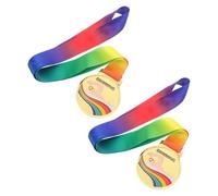 BUGUUYO 2 Unidades Medallas de Natación Aleación de Zinc Dorado, Resistentes al Desgaste, Ideales para Fiestas Deportivas y Competencias Escolares