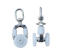 BUGUUYO 20 Deslizadores de Riel para Cortina Ruedas Dobles de Aleación 20 Piezas Compatibles Rieles Rectos y Curvos Silenciosos para Ventanas Armarios y Puertas Corredizas