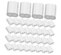 BUGUUYO 200 piezas Abrazaderas Doble Ferrule para Cable Mangas de Aluminio para Engarzar Cuerda Plata Uso para Correas y Cables Resistentes