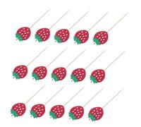 BUGUUYO 24 Piezas Decoraciones de Postres de Fresa Brillantes Accesorios para Tartas y Muffins de Fresa para Fiestas de Cumpleaños Shower y Bodas