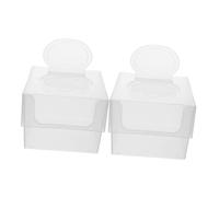 BUGUUYO 2piezas Caja Transparente Para Toallas Faciales Rellenables Contenedor Para Guardar Pañuelos Húmedos Caja Para Toallas Faciales Desechables De Uso Diario