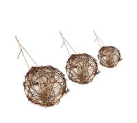 BUGUUYO 3 Piezas Constructor de nidos de colibrí casa Nido para colibríes Nido de colibríes Juguete Colibrí Materiales Hechos a Mano para pajareras algodón Brown