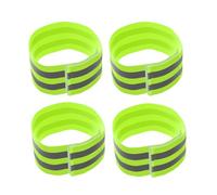 BUGUUYO 4 Brazaletes Reflectantes Elásticos 35x5 Cm Verde Fluorescente para Correr de Noche y Ciclismo, Banda Segura y Visible para Actividades Deportivas al Aire Libre