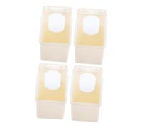 BUGUUYO 4 Piezas comedero para Palomas contenedor de alimento para pájaros Bandeja de Comida para pájaros Bebedero para Palomas sostenedor de la Paloma el plastico Beige