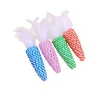 BUGUUYO 4 Piezas Gato Zanahoria Juguete Palos De Gato Juguetes Interactivos para Gatos Juguete Rodante para Gatos Gatito Varita De Juguete para Gatos Cuerda De Nailon De Fibra Química