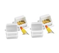 BUGUUYO 4piezas Comedero para Pájaros De Jaula Resistente Derrames Alimentador para Aves Contenedor De Alimento para Periquitos y Loros Fácil De Limpiar Diseño Transparente