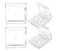 BUGUUYO 4piezas Paletas de Sombras de Ojos Vacías Estuches Cuadrados Transparentes Reutilizables para Maquillaje Almacenamiento Versátil para Iluminador Rubor y Bálsamo Labial Plástico