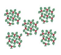 BUGUUYO 5 Juegos Hoja De Acebo De Navidad Christmas Tree Xmas Tree De Acebo Artificiales Adornos Estética De La Decoración De La Verde Apliques De Navidad Paño 100 Uds * 5