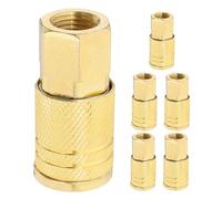 BUGUUYO 6 Conectores Rápidos Hembra con Rosca Cónica 1/4 Npt para Mangueras de Compresor de Aire Adaptadores Neumáticos Compatibles para Herramientas de Alta Presión y Sistemas de