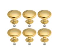 BUGUUYO 6 Piezas Tiradores de Puerta de Armario de Aleación de Zinc de Pomos Redondos Estilo Moderno con Acabado Níquel Cepillado para Muebles Cocina