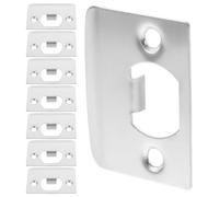 BUGUUYO 8 piezas Placa de Golpe de Puerta Metálica Resistente Refuerzo para Cerrojos y Cerraduras Compatible con Puertas de Madera Diseño D Fácil Instalación Acero Inoxidable Negro