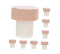BUGUUYO 8 piezas Tapones de Corcho para Botellas de Diseño Reutilizable de Madera y Silicona Sellado Firme para Conservación Hogar Restaurante y Bodega
