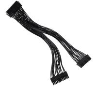 BUGUUYO Adaptador Dual PSU Sincronizado Cable Alargador Negro para Fuente Alimentación ATX Encendido Simultáneo para Doble Corriente Compatible con Placas Base Conectores