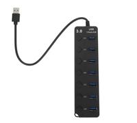 BUGUUYO Adaptador USB 3.0 de 7 Puertos Indicador LED y Función Plug and Play, Concentrador USB Múltiple Abs para Portátil y Computadora