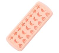 BUGUUYO Bandeja para Hacer Hielo de Silicona Rosa 24 Cavidades en Formas Lunares y Corazones, Fondo Flexible y Tapa, para Uso Doméstico y Eventos