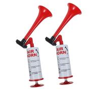BUGUUYO Bocina de Aire Manual Roja 2 Piezas Portátil y Ligera para Eventos Deportivos Partidos de Fútbol y Celebraciones Generador de Ruido para Aficionados y Animación