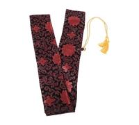 BUGUUYO Bolsa para Espada Tai Chi de Seda Negra con Bordado Rojo, Funda Protectora Multifunción para Artes Marciales y Esgrima, Estuche de 12,7 X 135 CM para Transporte y Almacenamiento