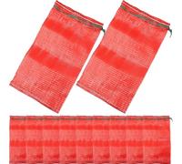 BUGUUYO Bolsas Cordón 25 de Malla Reutilizables para Productos Agrícolas Tejido Grueso de Polipropileno, Color Rojo, Ideales para Almacenar Cebollas en Casa o Tienda