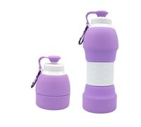 BUGUUYO Botella Plegable de Silicona para Camping y Senderismo Botella Deportiva Flexible y Portátil para Agua Diseño Ergonómico Olor Color Morado