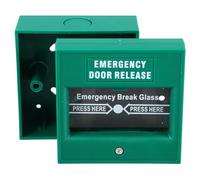 BUGUUYO Botón Activación Manual de Alarma de Liberación de Salida para Emergencias de Incendio Material Plástico Verde, Compatible Sistemas de Alarma de Fuego