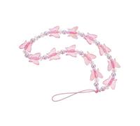 BUGUUYO Cadena Corta para Móvil con Colgante de de Cristal Rosa Cuerda Resistente y Práctica para Teléfono Cámara y Llavero Accesorio Decorativo Antipérdida Elegante