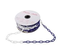 BUGUUYO Cadena de Seguridad de Plástico para Conos de Tráfico 6 Mm Azul, 25 Metros, Barrera Portátil de Eslabones Resistentes y Alta Visibilidad para Control de Multitudes