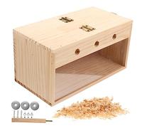 BUGUUYO Caja De Nido De Madera para Periquitos Reproductor De Pájaros Transparente Suministros para Cría De Aves Alojamiento Seguro para Finches y Agapornis