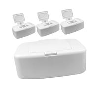 BUGUUYO Caja Dispensadora Para Toallitas Húmedas 4 Piezas, Material Plástico, Diseño Sellado y Recargable, Para Baño y Cocina, Uso Familiar y Almacenamiento Higiénico