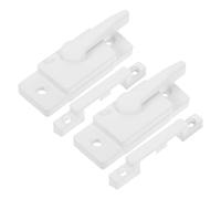 BUGUUYO Cerraduras de Guillotina Blancas para Ventanas Corredizas 2 Juegos Pestillos de Seguridad Mejorados para Puertas y Ventanas Antiguas Orificio Central y Montaje Lateral