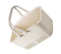 BUGUUYO Cesta de Baño Portátil de Plástico Hueca Color Beige, Cesta para Toallas y Artículos de Tocador, Organizador Multiusos para Baño y Hogar, Contenedor de Almacenamiento Práctico