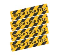 BUGUUYO Cinta Antideslizante de Seguridad Pet 15x60 Cm, 4 Piezas Señal Watch Your Step en Negro y Amarillo, Pegatinas para Escaleras y Zonas Industriales, Señal de Precaución Piso Mojado