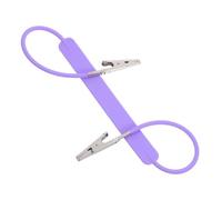BUGUUYO Clip Para Babero y Bufanda Doble Cabeza De Metal Soporte De Silicona Plana Morado, Pinza Clínica Resistente Para Uso Profesional En Consultorios Dentales