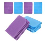 BUGUUYO Colchoneta Plegable para Acampar y Senderismo Cojín Aislante Xpe Portátil y Compacto Set 6 Piezas Azul y Morado Adecuado para Picnic Pesca y Estadios