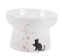BUGUUYO Comedero para Mascotas Cuenco De Cerámica para Gatos Base Elevada Ángulo De para Los Desechos Y Comer con Facilidad