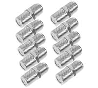BUGUUYO Conectores Coaxiales Tipo f Hembra a Hembra De Cobre Puro, Adaptadores Extensores Para Cable De Tv, Pack 10 Unidades, Compatibles Cable Coaxial Para Antena y Televisión