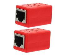 BUGUUYO Conectores Rj45 Hembra a Hembra para Cat5e y Cat6, 2 Piezas | Rojo, Abs y Aleación de Zinc, Acoplador Práctico, para Descargas y Conexión de Varios Dispositivos