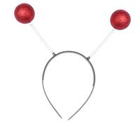 BUGUUYO diadema alienígena accesorios extraterrestres Aros para el pelo para fiesta diademas de bolas de brillo diadema ovni Aros para el cabello traje alienígena mujer el plastico rojo
