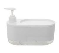 BUGUUYO Dispensador de Jabón con Soporte para Esponja Botella Recargable para Loción de Manos y Detergente Organizador para Fregadero de Cocina y Baño Plástico Duradero y Fácil Recarga